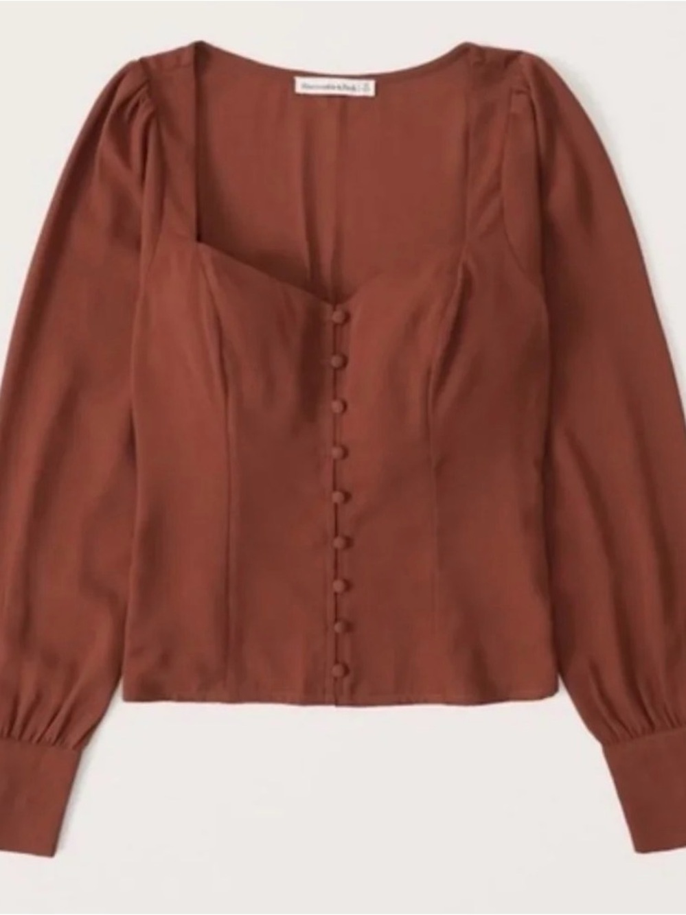 Abercrombie Long Sleeve Rust Button-Front Blouse